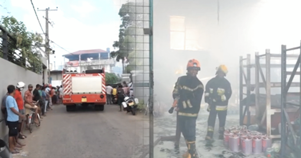 කඳාන ප්‍රදේශයේ ඇතිවූ ගින්නේ අලුත්ම තත්වය මෙන්න..