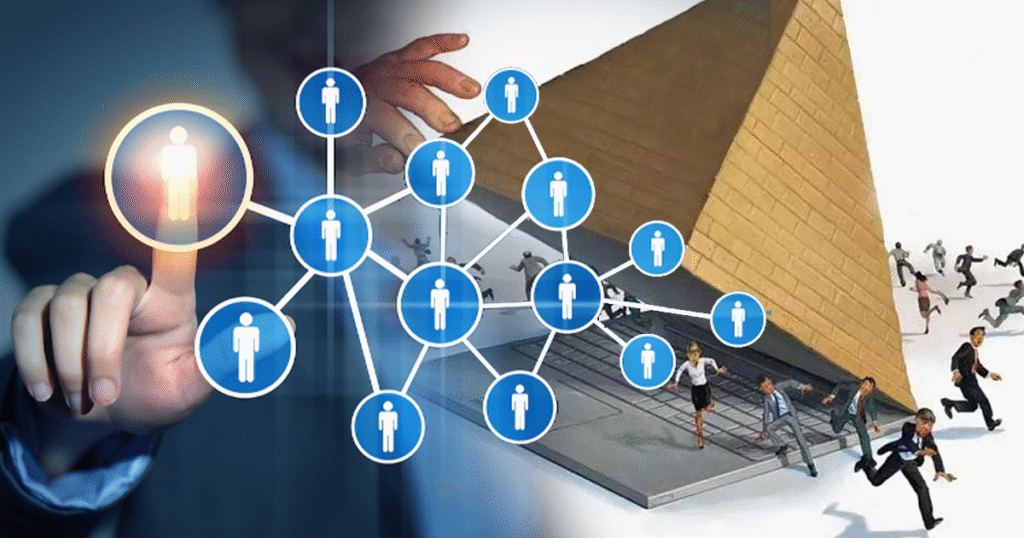 පිරමීඩ ප්‍රචාරය කරන අය වරෙන්තු නැතුව අල්ලන්න යයි.