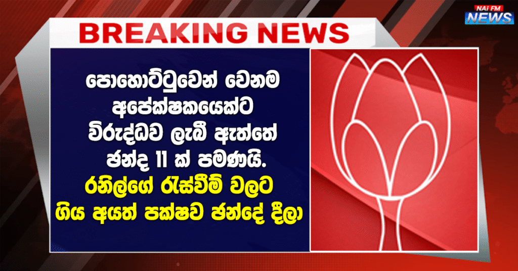 පොහොට්ටුවෙන් වෙනම අපේක්ෂකයෙක් විරුද්ධව ලැබී ඇත්තේ ඡන්ද 11 ක් පමණයි.
